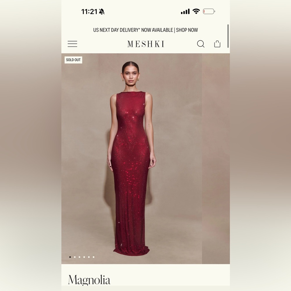 Meshki — Magnolia Sleeveless Diamante Maxi Dress - Wine